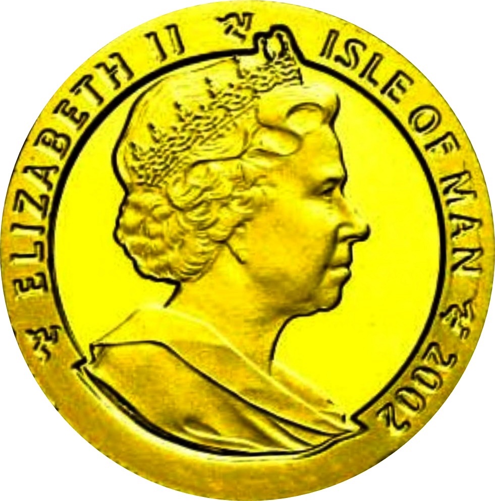 Isle of Man ⅒ Crown - Elizabeth II Queen on Horseback obverse