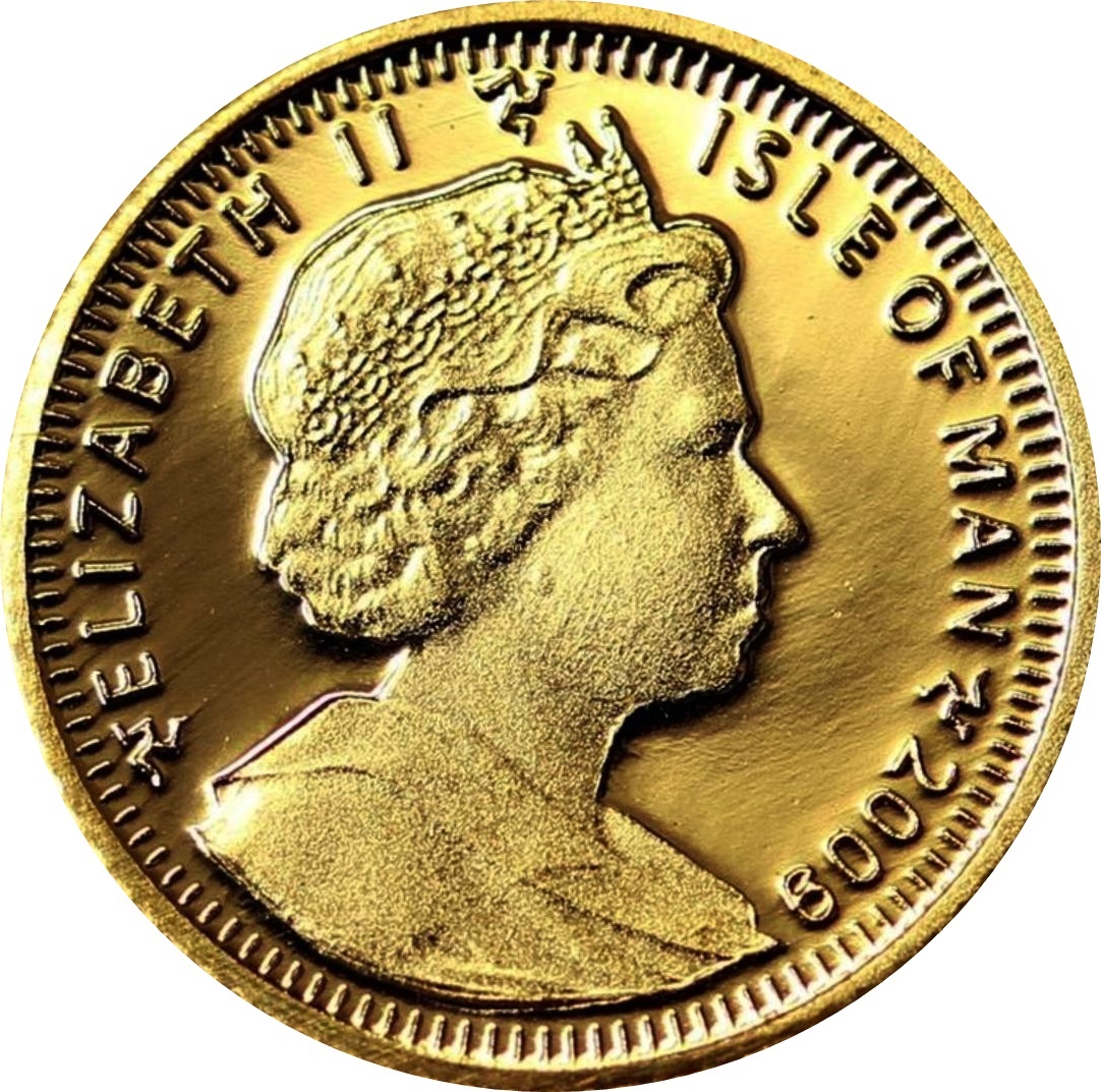 Isle of Man 1/64 Crown - Elizabeth II First Man on the Moon obverse