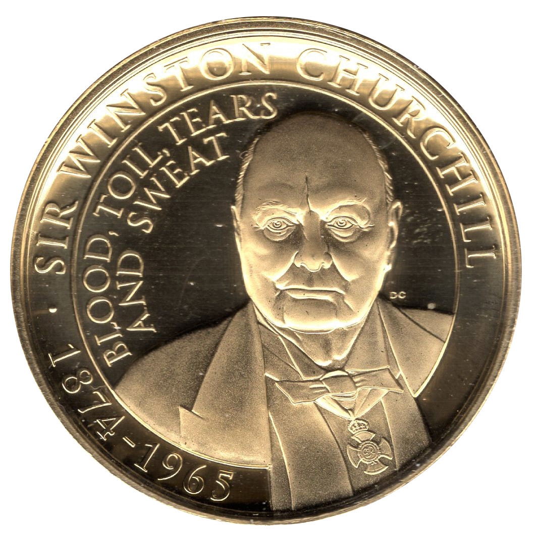 Gibraltar 1 Crown - Elizabeth II Sir Winston Churchill; Blood, Toil, Tears and Sweat reverse