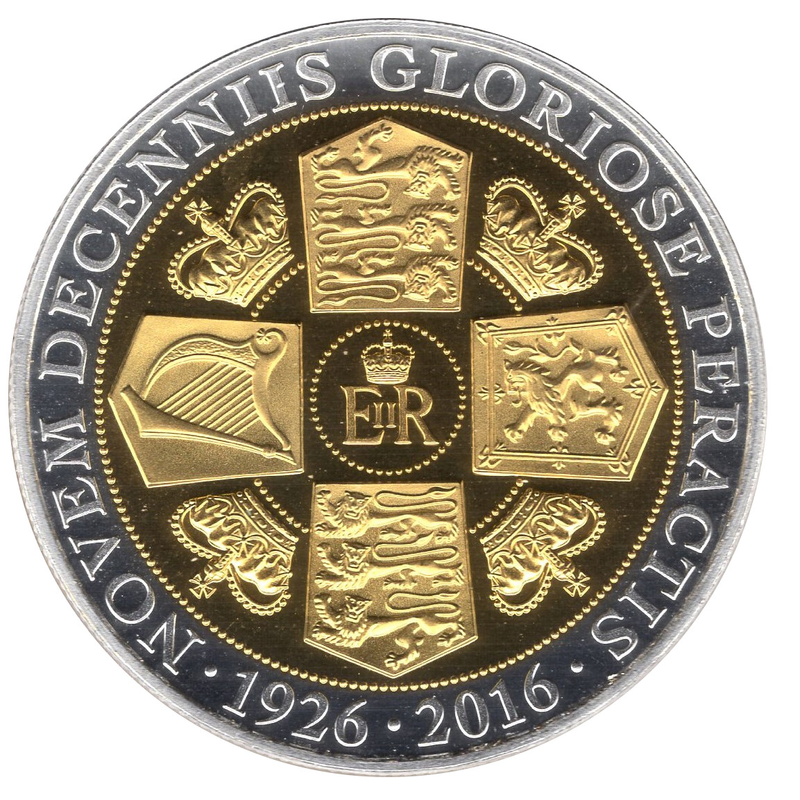 Gibraltar 1 Crown - Elizabeth II 90th Birthday - 1st Effigy