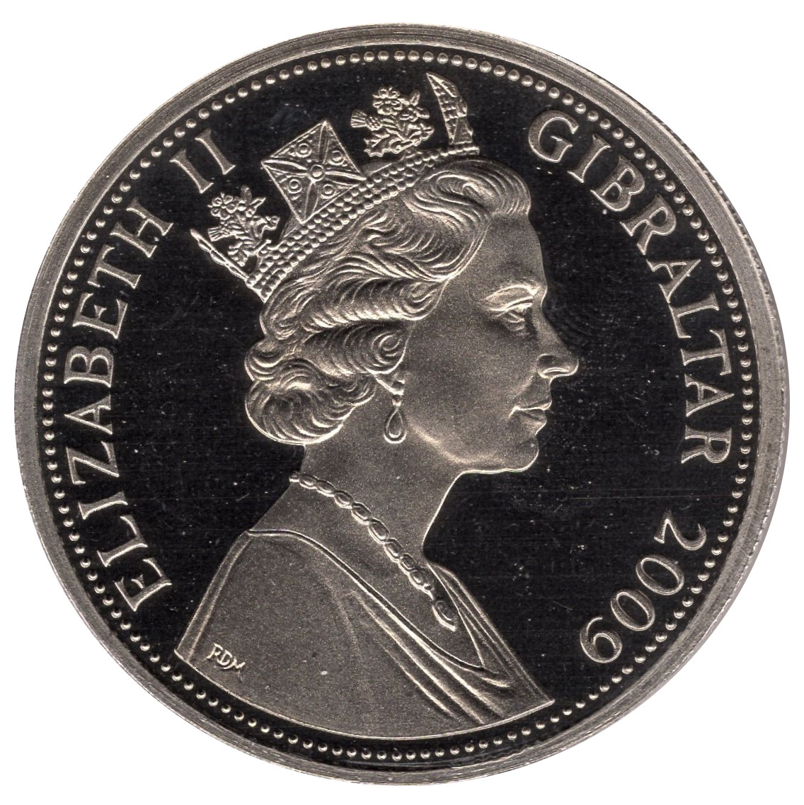 Gibraltar 1 Crown - Elizabeth II Blackburn Buccaneer obverse