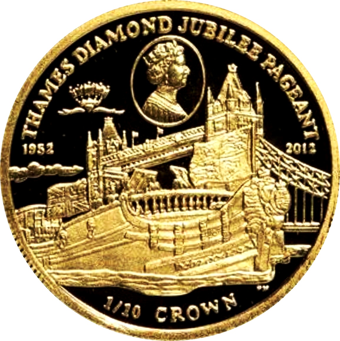 Isle of Man ⅒ Crown - Elizabeth II Thames Diamond Jubilee Pageant reverse
