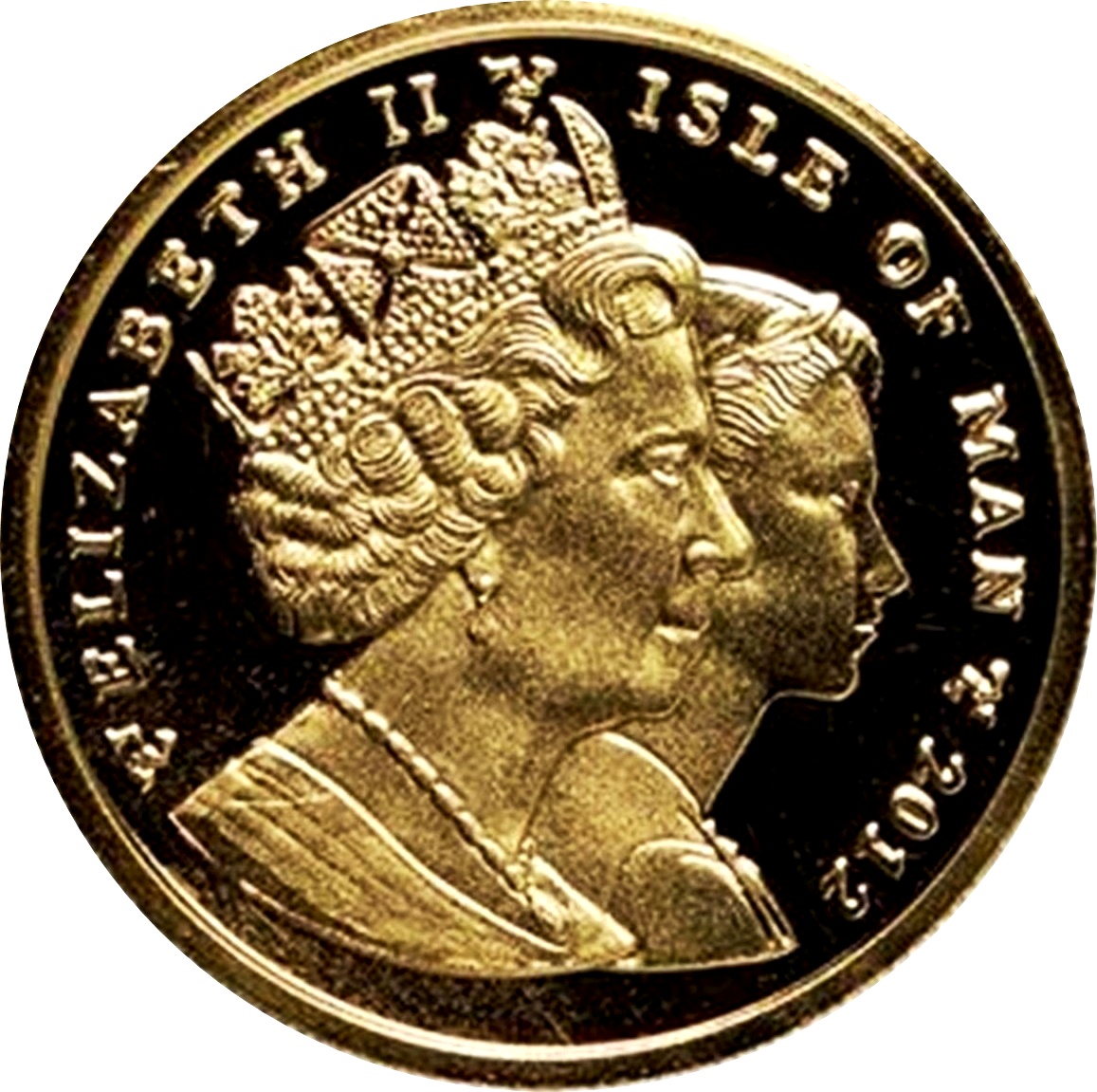 Isle of Man ⅒ Crown - Elizabeth II Elizabeth II in Coronation Regalia obverse
