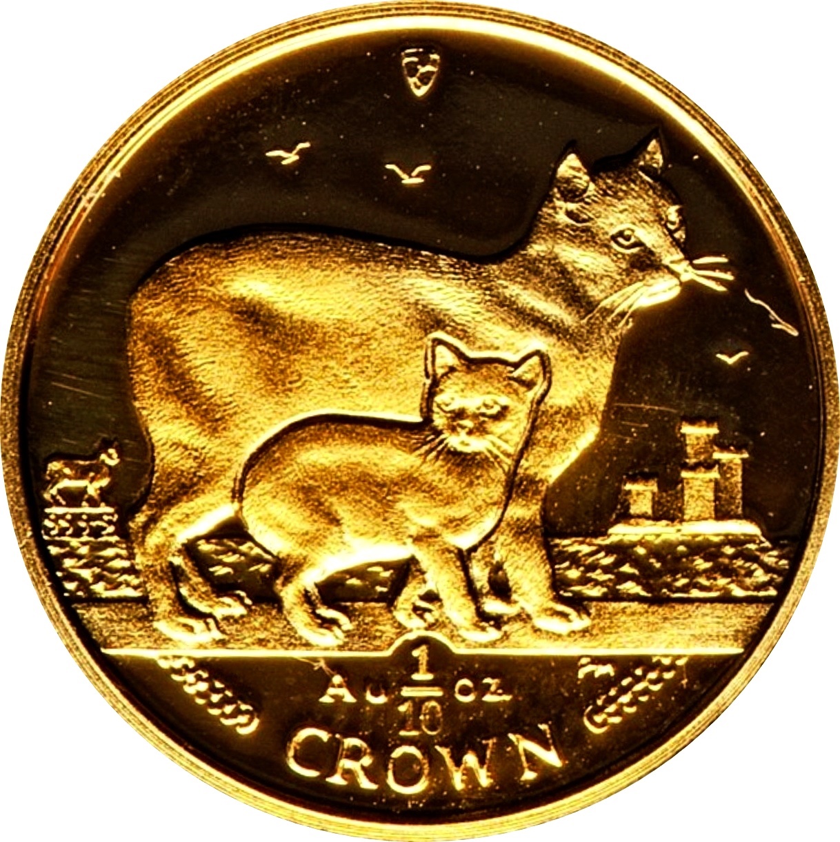 Isle of Man ⅒ Crown - Elizabeth II Manx Cat