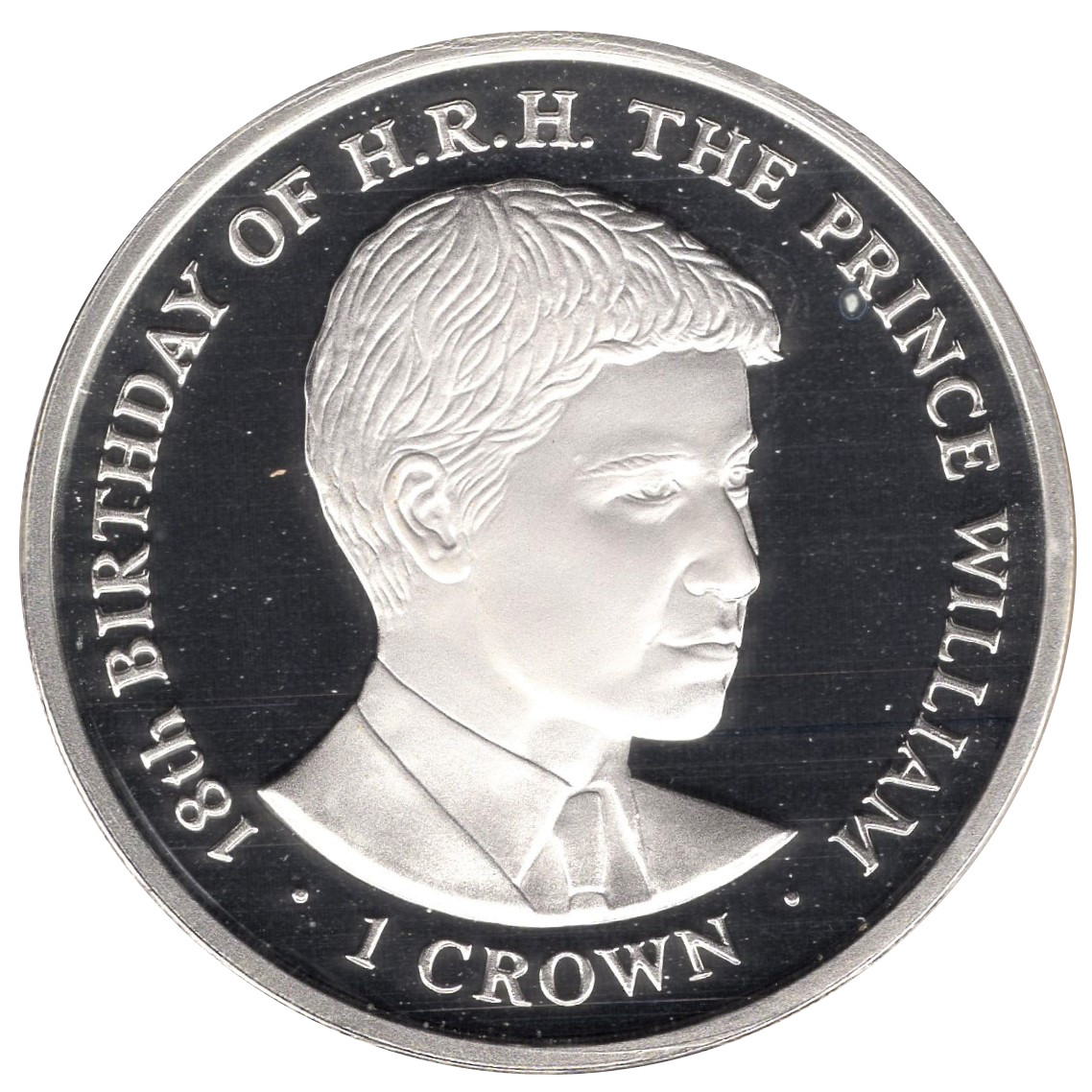 Gibraltar 1 Crown - Elizabeth II Prince William's 18th Birthday; Silver Proof