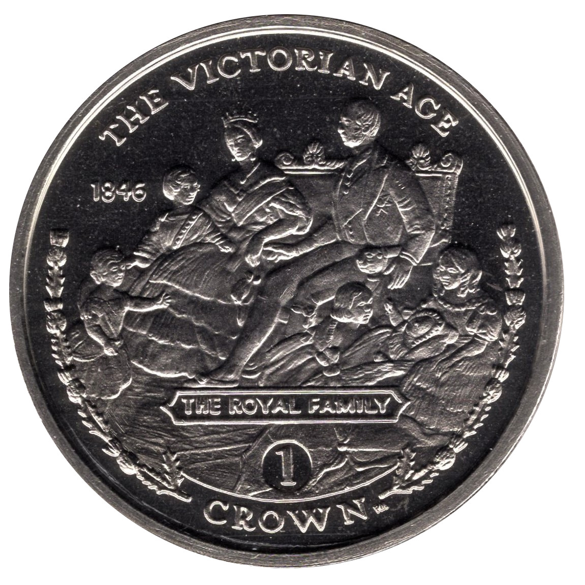 Gibraltar 1 Crown - Elizabeth II The Royal Family reverse