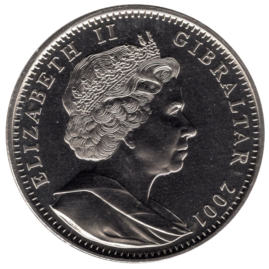 Gibraltar 1 Crown - Elizabeth II The Moon obverse