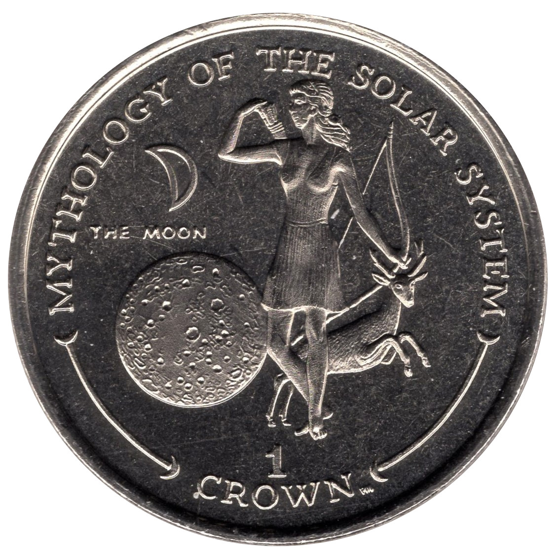 Gibraltar 1 Crown - Elizabeth II The Moon reverse