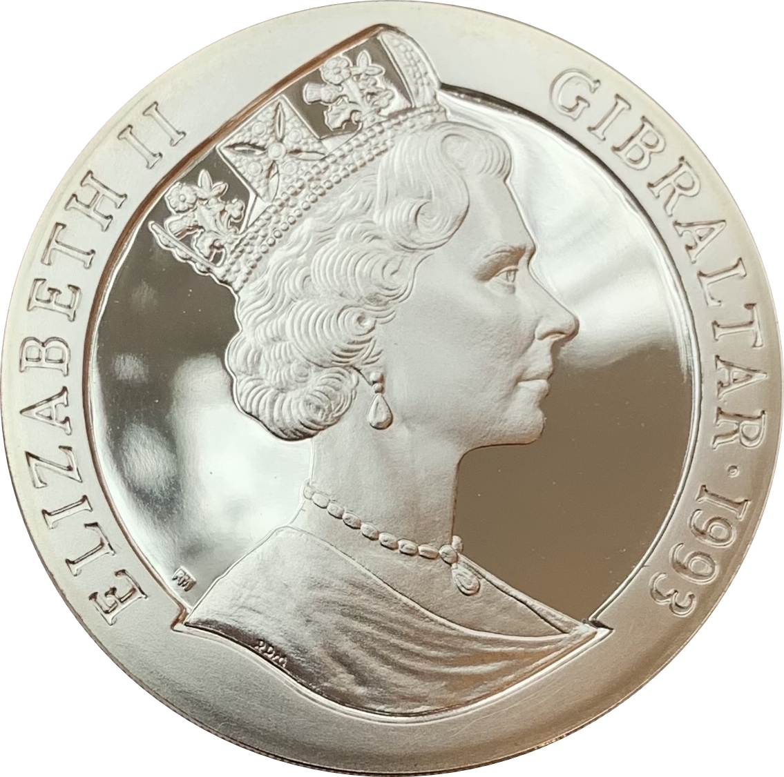 Gibraltar 1 Crown - Elizabeth II U.S.S. McLanahan; Silver Proof obverse