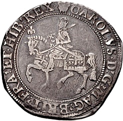 ½ Crown - Charles I Tower mint - King; group II obverse
