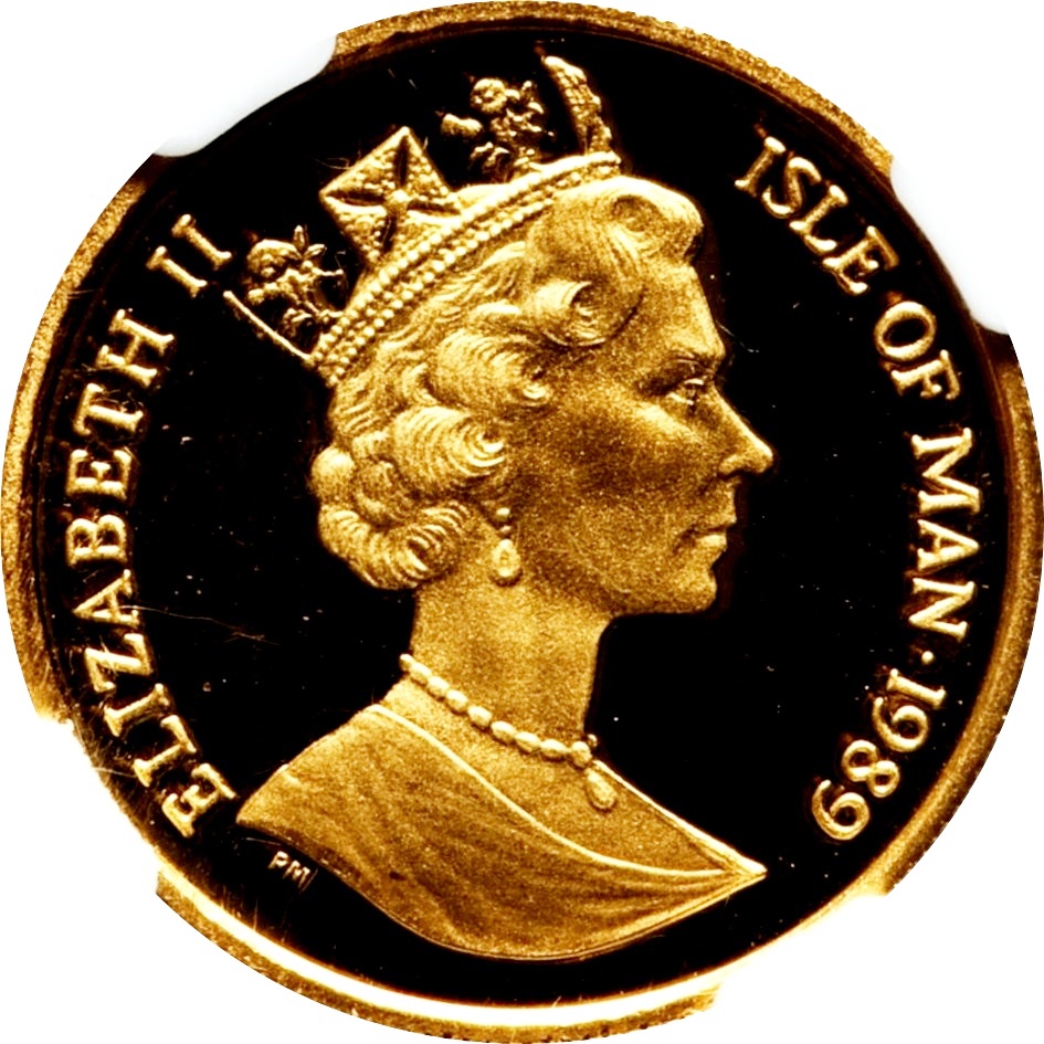 Isle of Man ⅕ Crown - Elizabeth II Persian Cat obverse