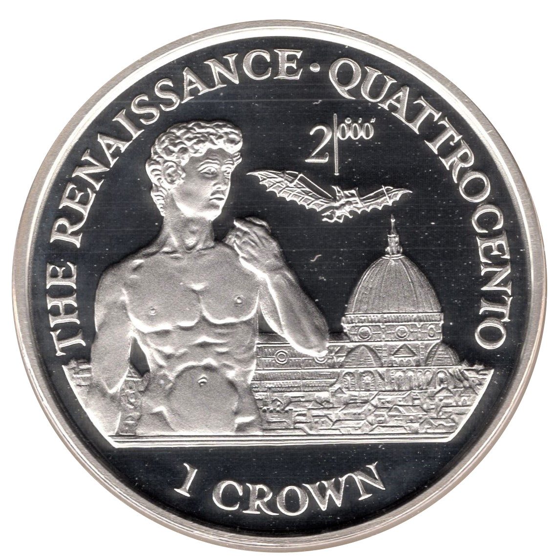 Isle of Man 1 Crown - Elizabeth II The Renaissance; Silver Proof obverse