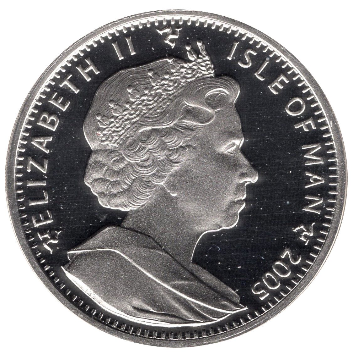 Isle of Man 1 Crown - Elizabeth II The White Rose of Finland; Silver Proof obverse