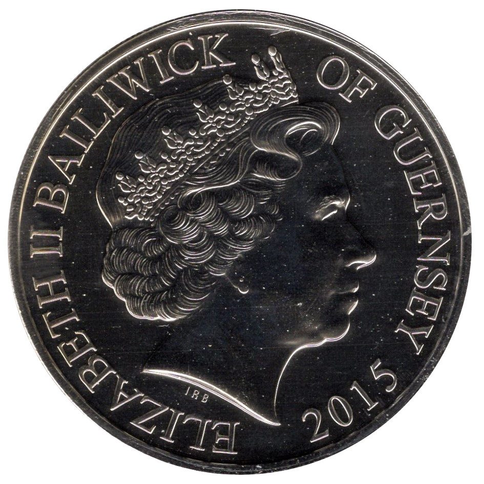 Guernsey 5 pounds - Elizabeth II Magna Carta obverse