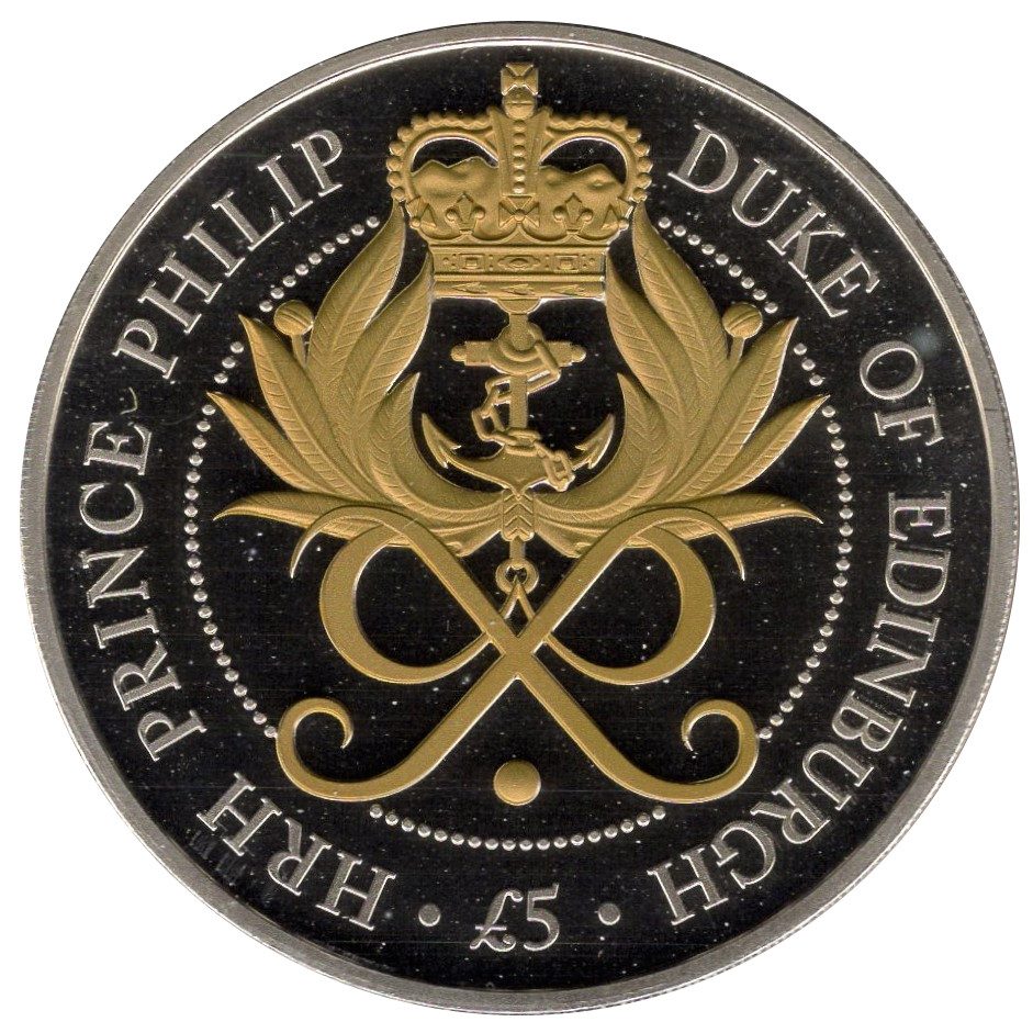 Guernsey 5 Pounds - Elizabeth II Prince Philip 70 Years of Service