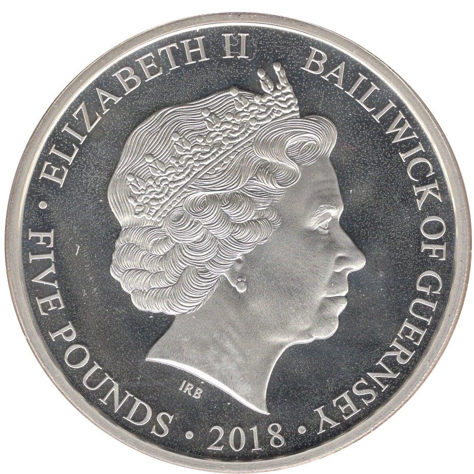 Guernsey 5 Pounds - Elizabeth II Emily Brontë - Wuthering Heights obverse