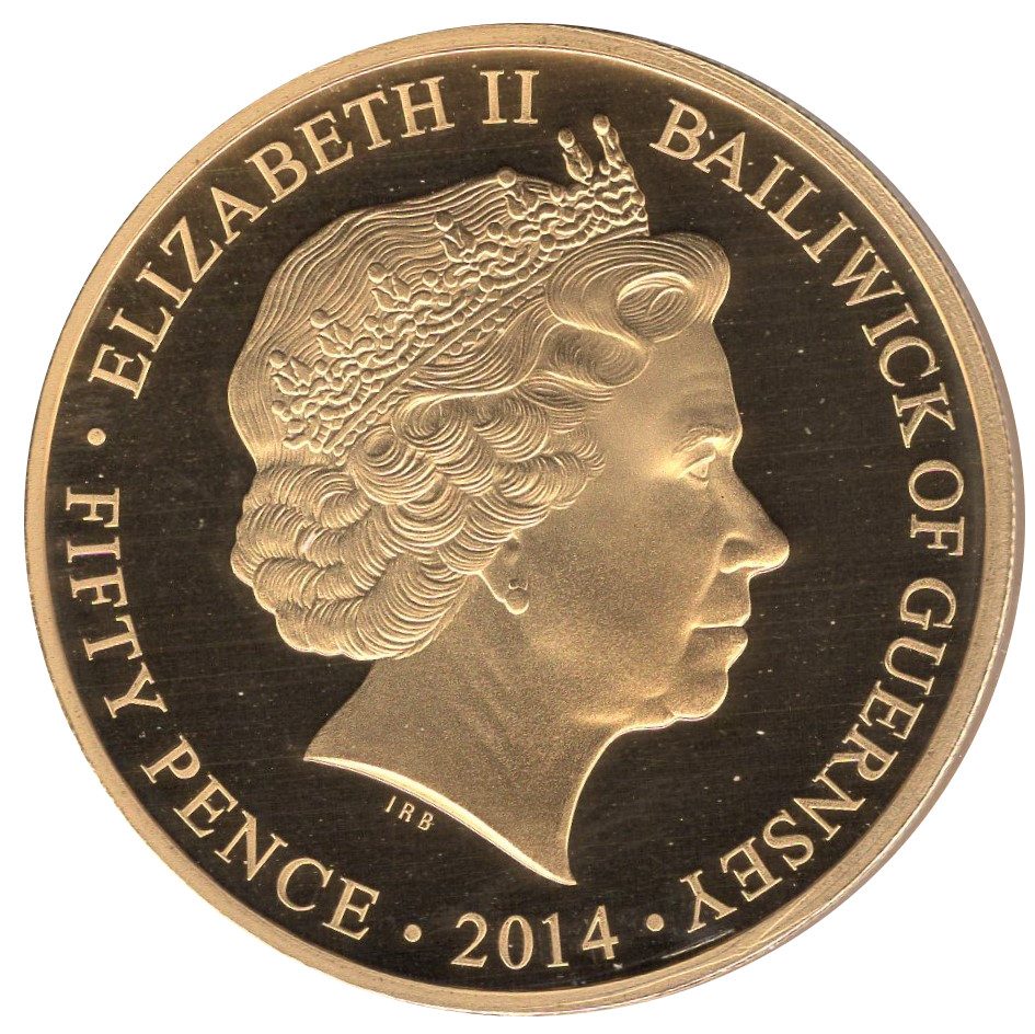 Guernsey 50 Pence - Elizabeth II WWI - Christmas Truce obverse