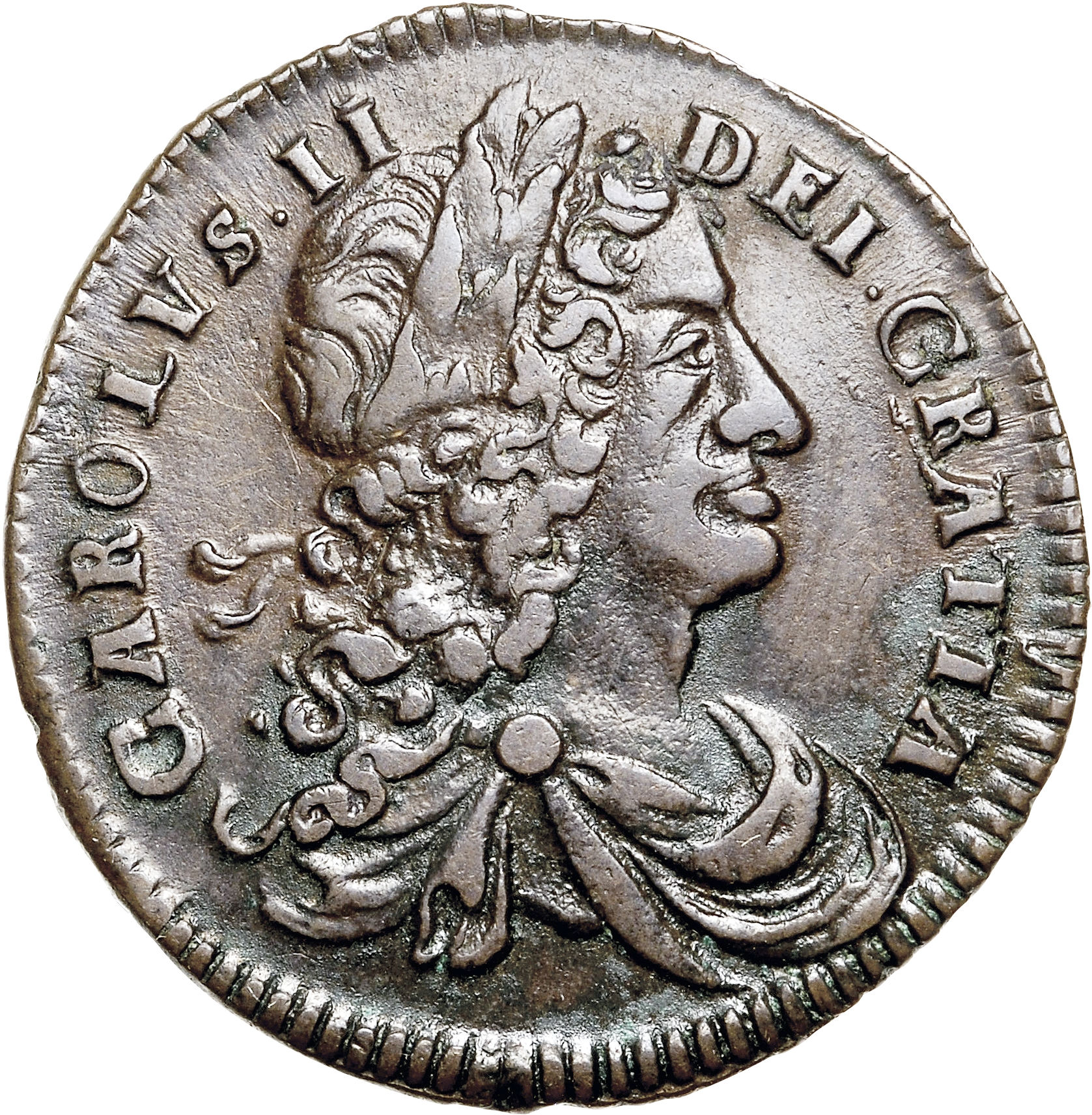 Ireland ½ Penny - Charles II small letters obverse