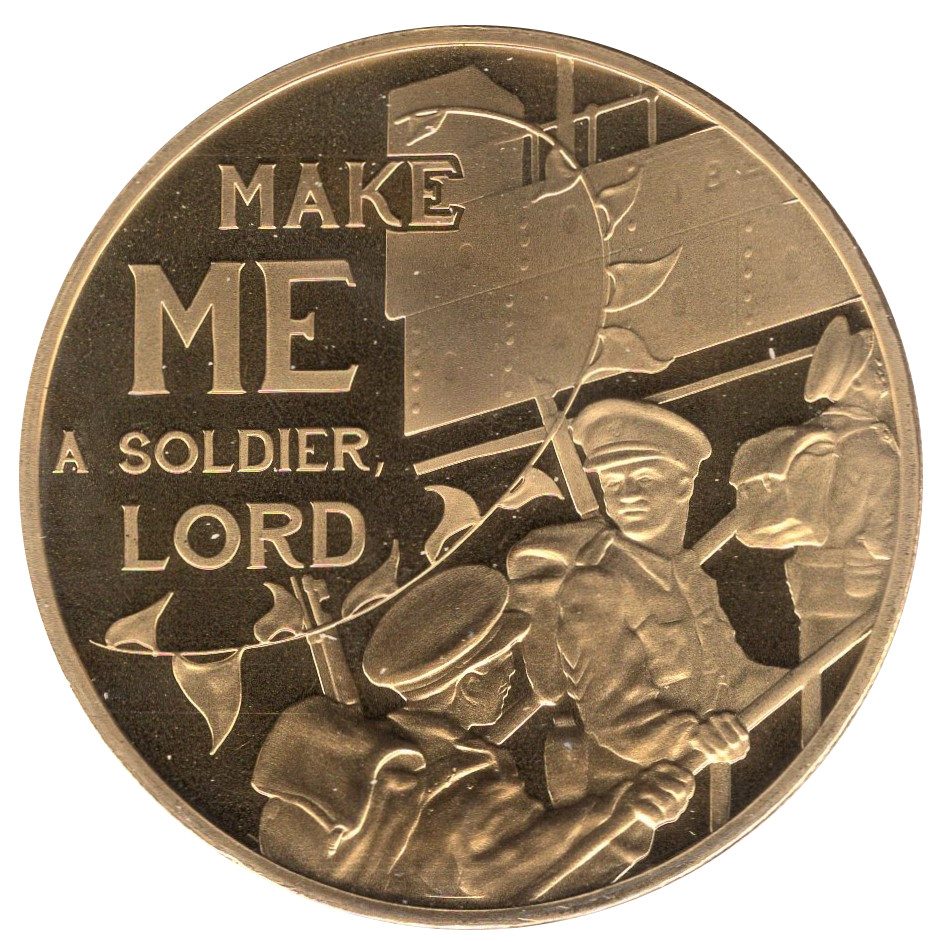 Jersey 50 Pence - Elizabeth II WWI - Departing for War