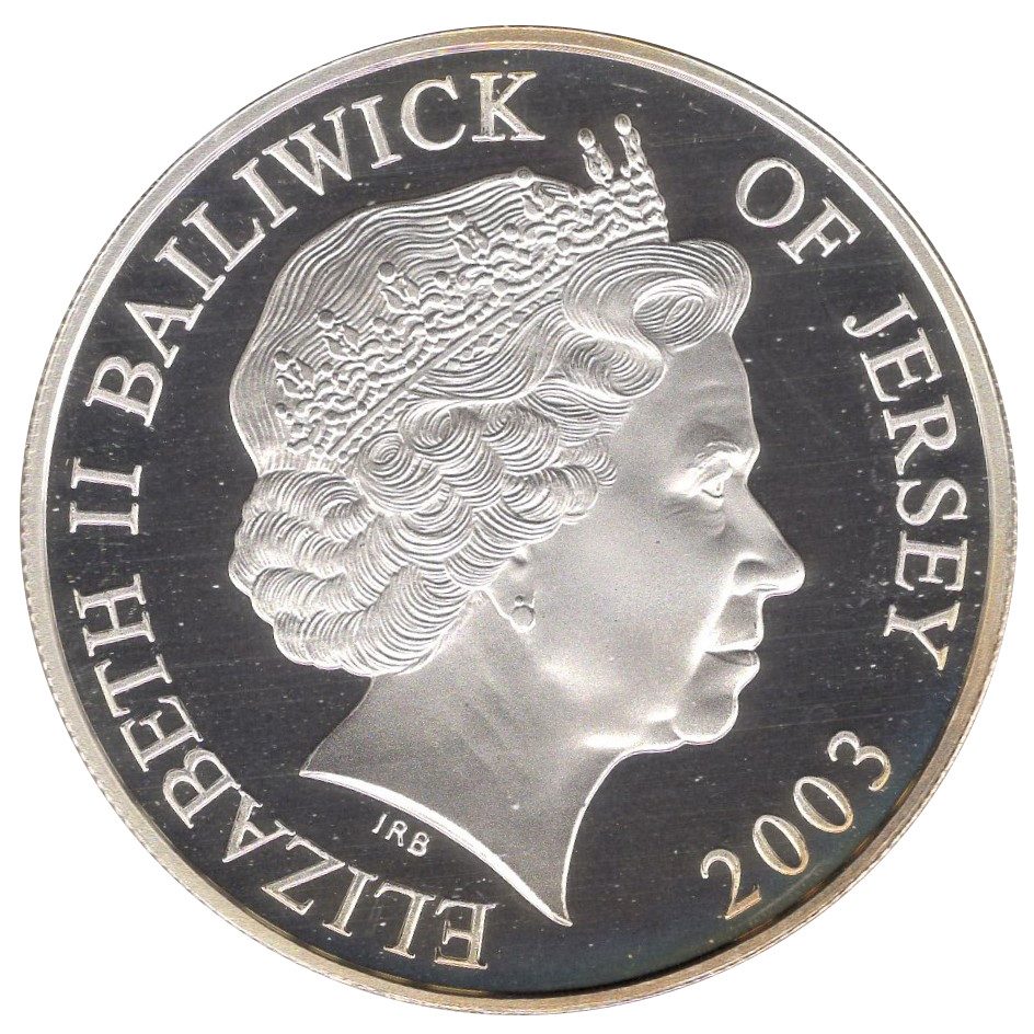Jersey 5 Pounds - Elizabeth II Prince William; Silver Proof obverse
