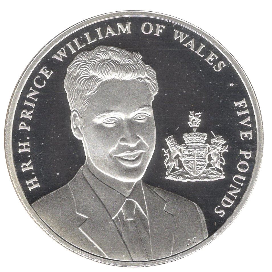 Jersey 5 Pounds - Elizabeth II Prince William; Silver Proof