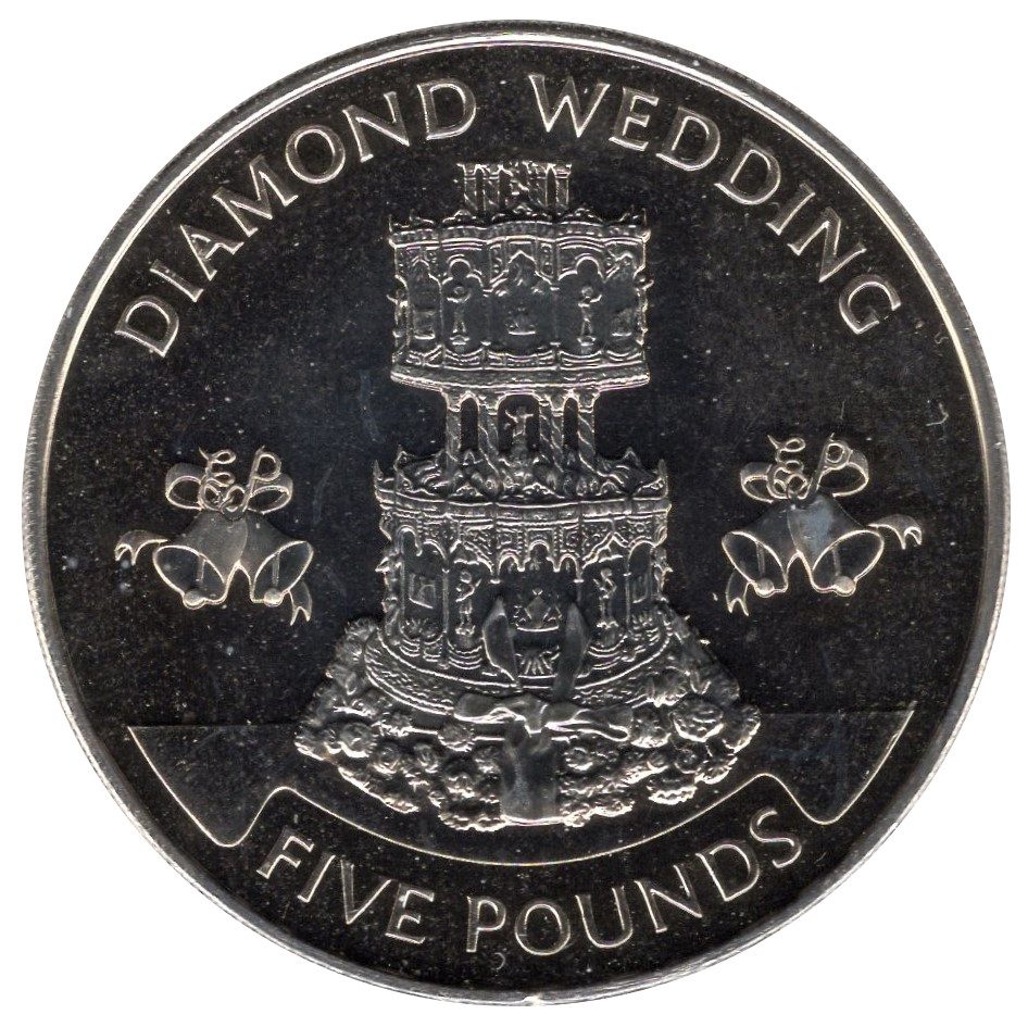 Jersey 5 Pounds - Elizabeth II Diamond Wedding - Wedding Cake