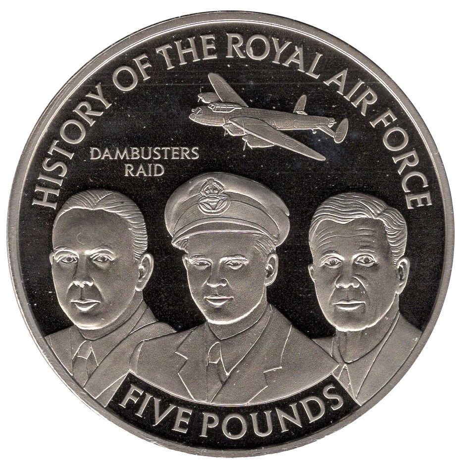 Jersey 5 Pounds - Elizabeth II Dambusters Raid reverse