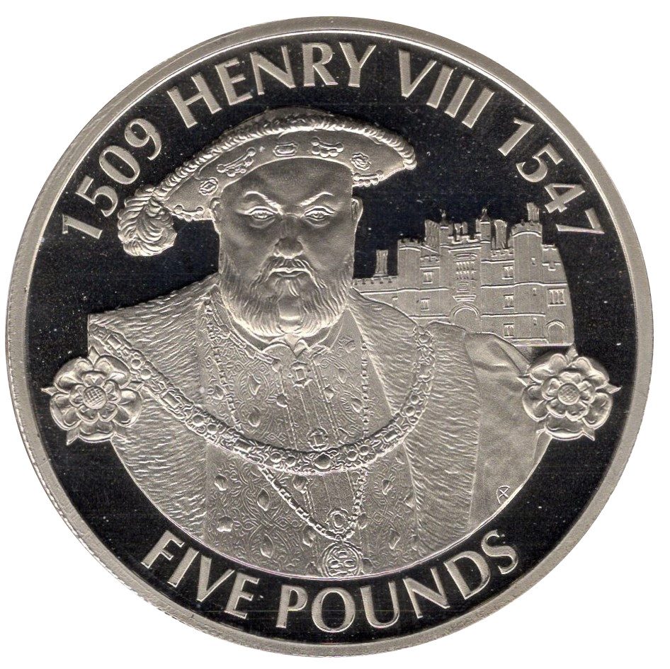 Jersey 5 Pounds - Elizabeth II King Henry VIII reverse