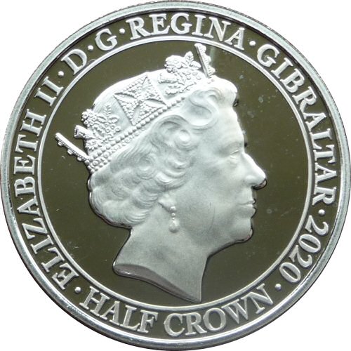 Gibraltar ½ Crown - Elizabeth II Sir Winston Churchill; Silver Proof obverse