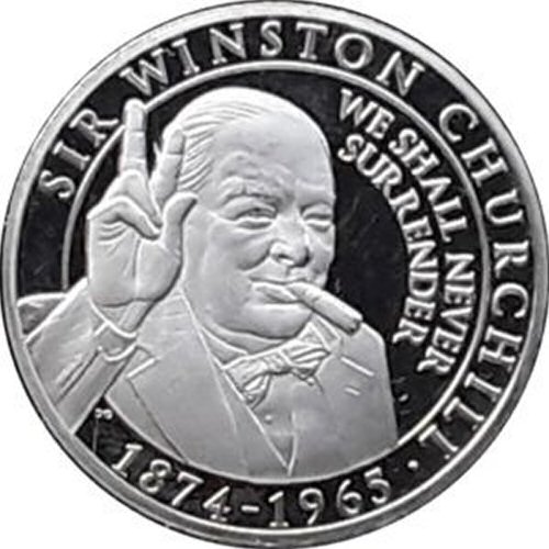 Gibraltar ½ Crown - Elizabeth II Sir Winston Churchill; Silver Proof reverse