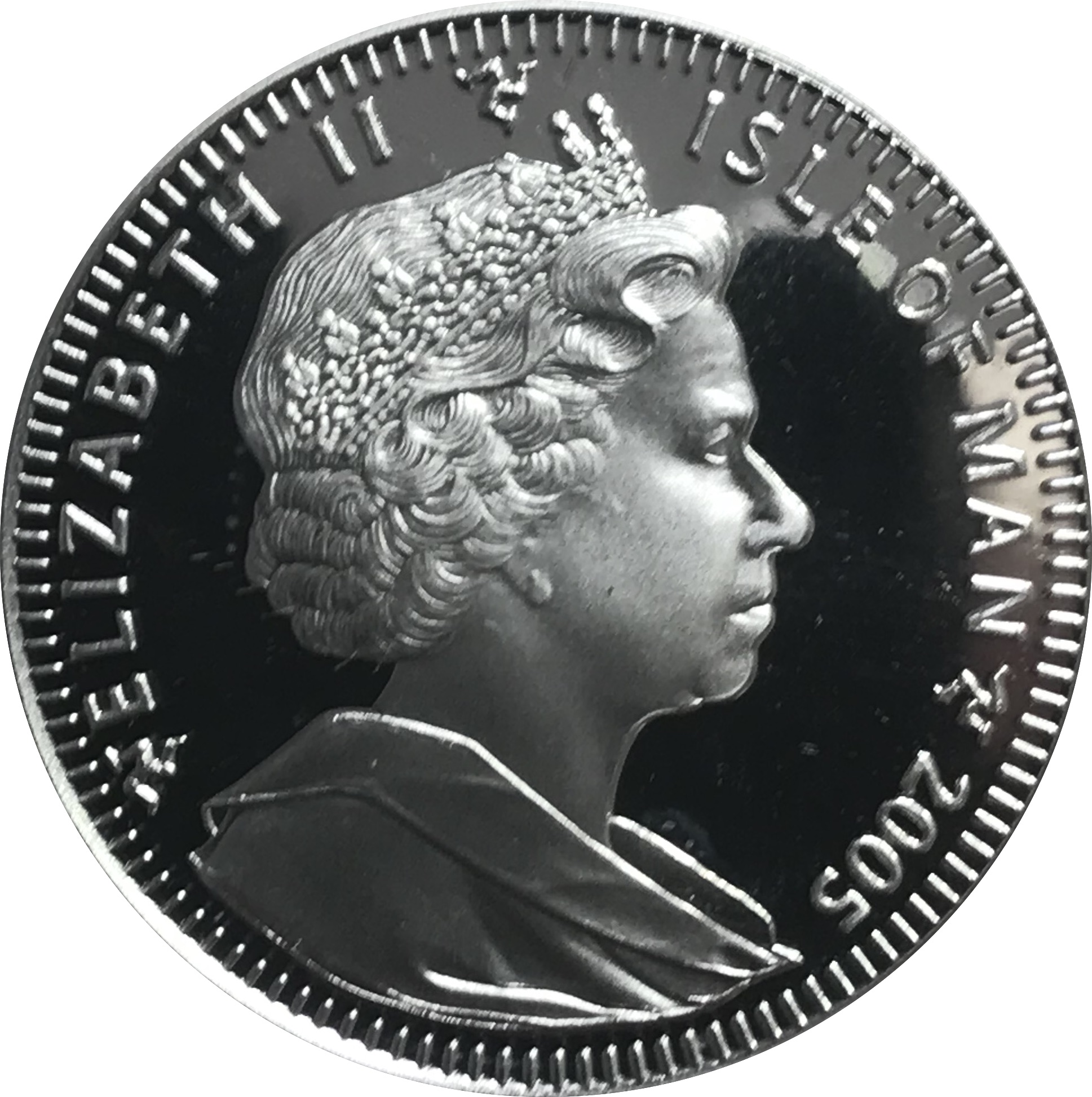 Isle of Man 1 Crown - Elizabeth II Himalayan Cat; Silver obverse