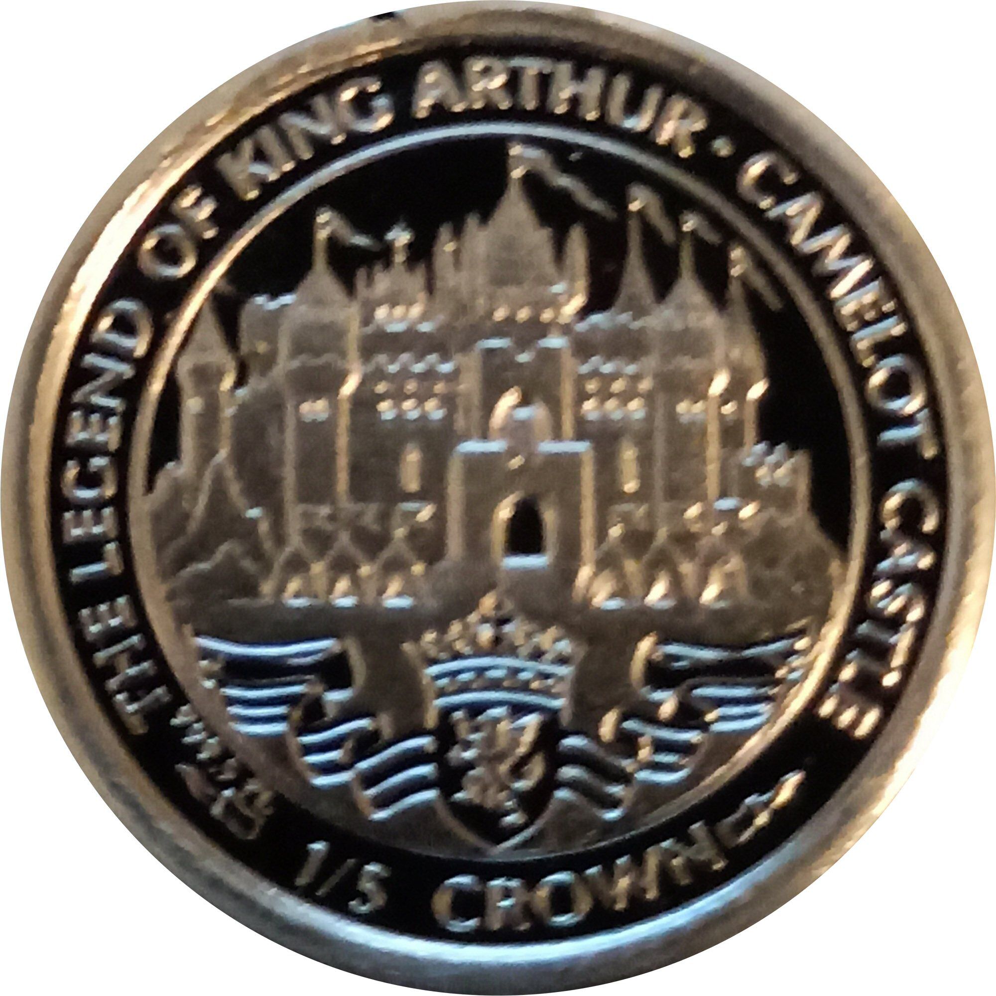 Isle of Man ⅕ Crown - Elizabeth II Camelot Castle; Platinum