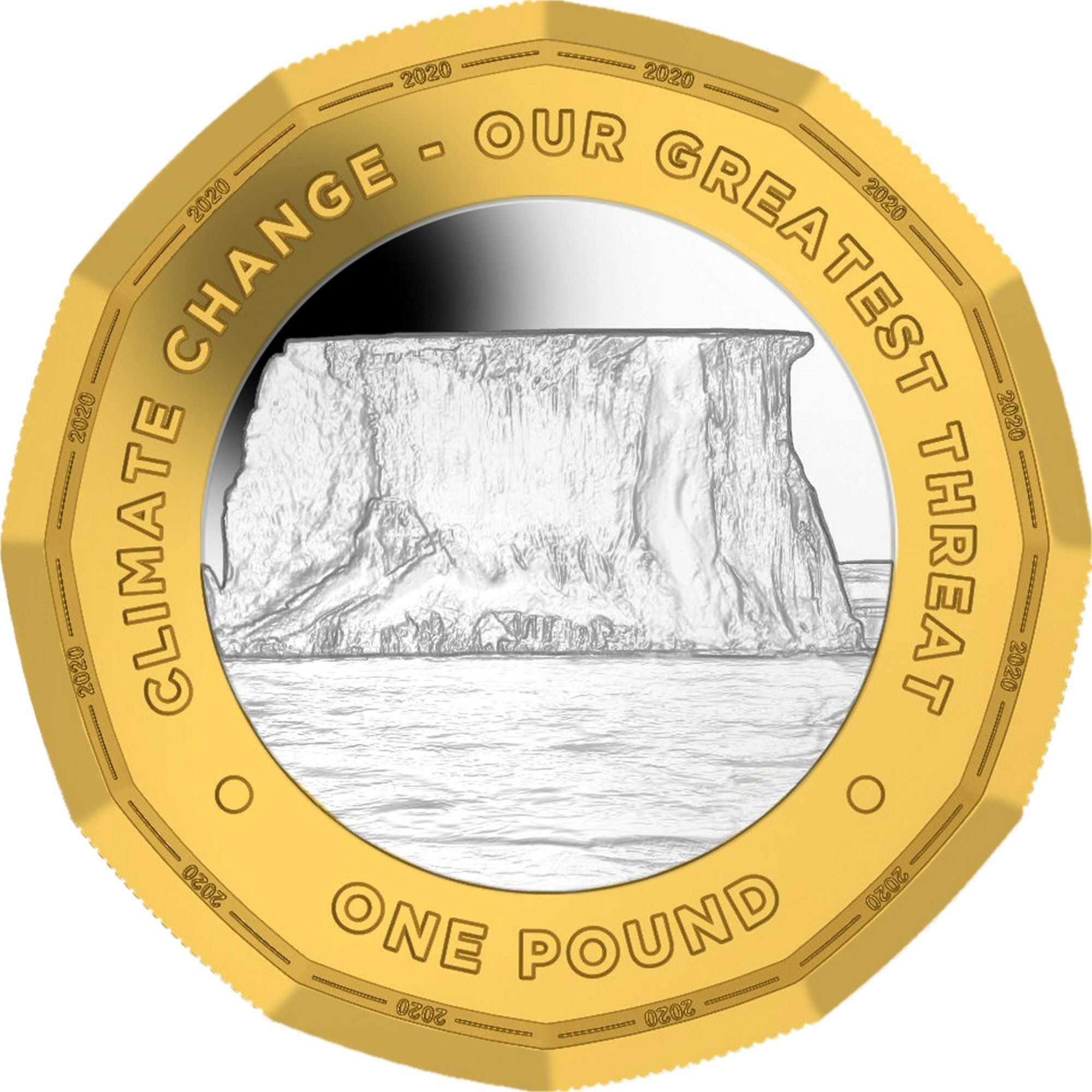 British Antarctic Territory 1 Pound - Elizabeth II Climate change; Silver