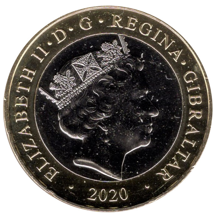 Gibraltar 2 Pounds - Elizabeth II Christmas obverse