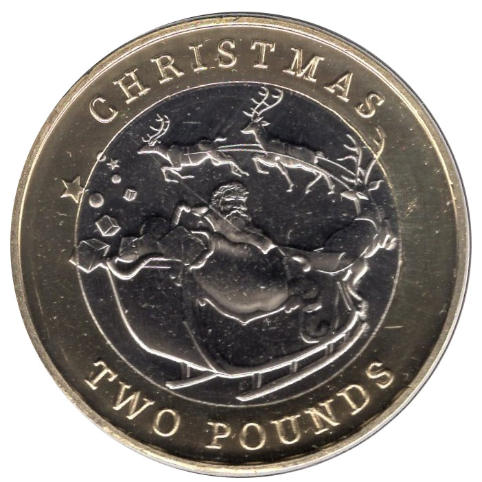 Gibraltar 2 Pounds - Elizabeth II Christmas