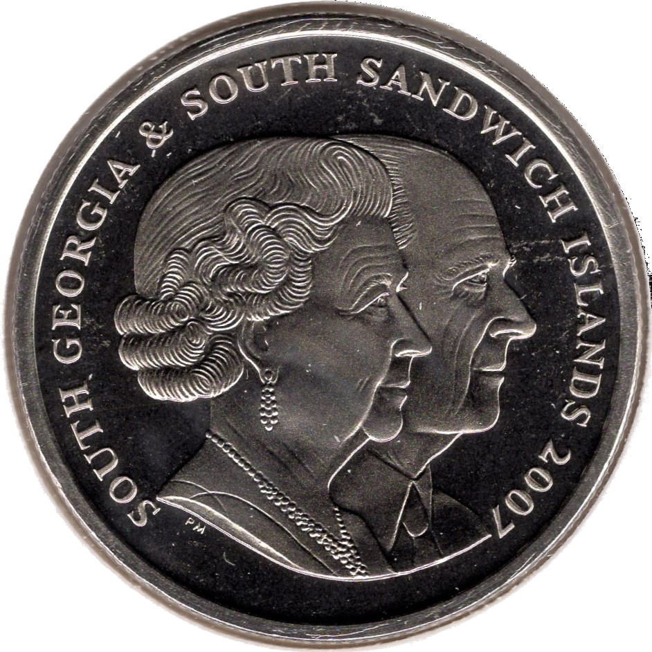 South Georgia and the South Sandwich Islands 2 Pounds - Elizabeth II Diamond Wedding - Royal Engagement 1947