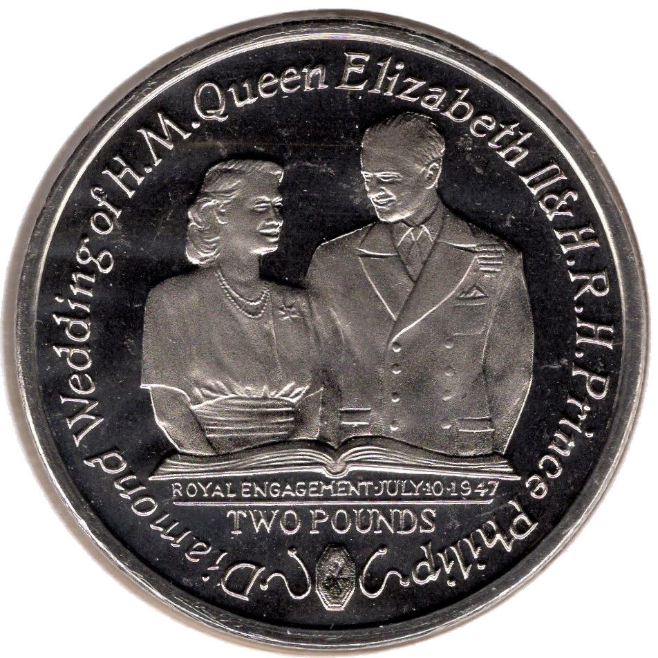 South Georgia and the South Sandwich Islands 2 Pounds - Elizabeth II Diamond Wedding - Royal Engagement 1947