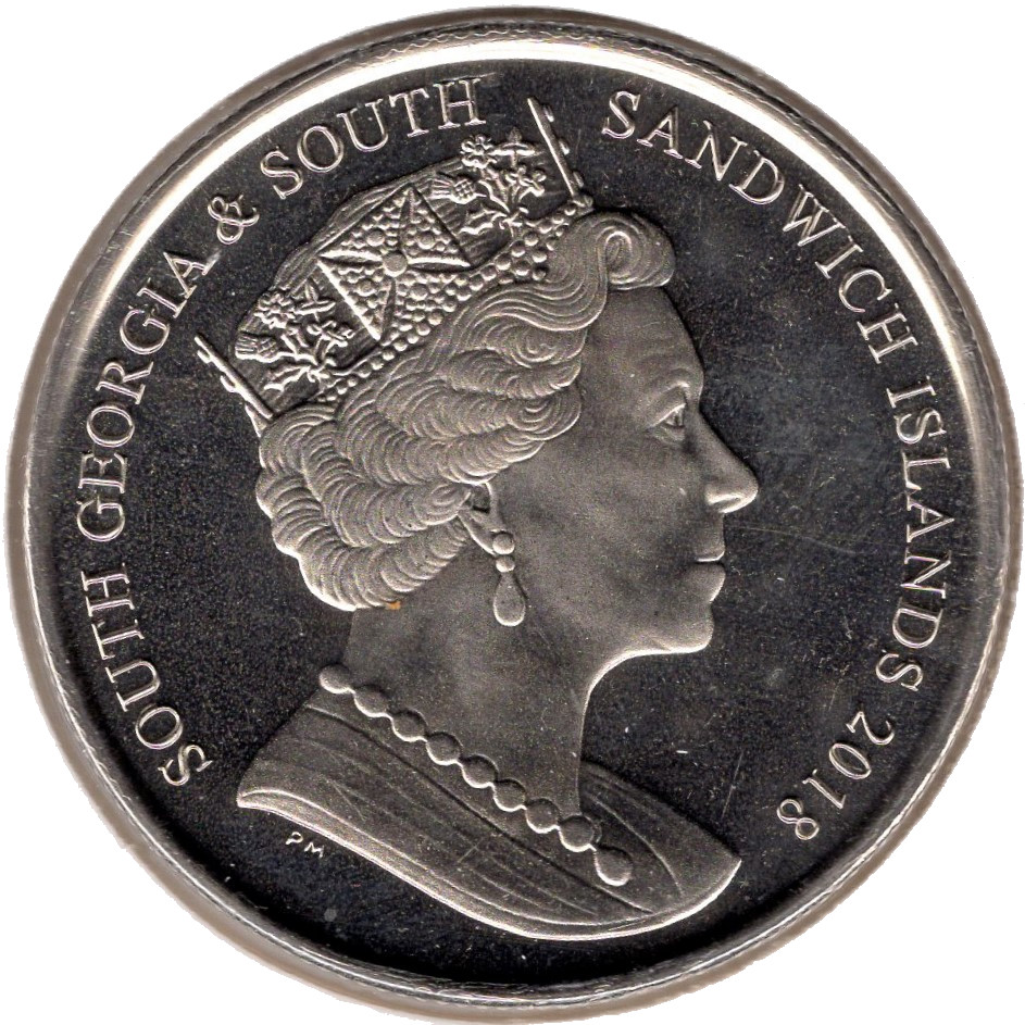 South Georgia and the South Sandwich Islands 2 Pounds - Elizabeth II Leopard Seal obverse