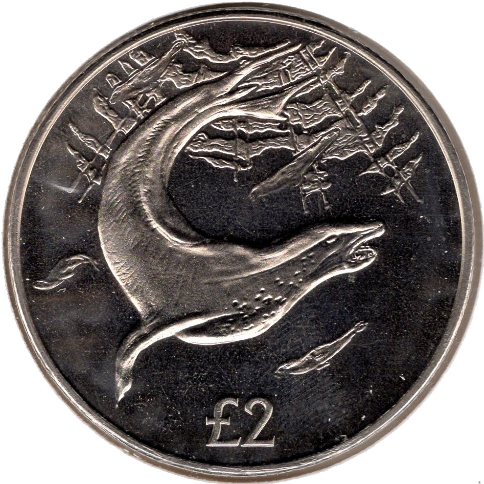 South Georgia and the South Sandwich Islands 2 Pounds - Elizabeth II Leopard Seal reverse