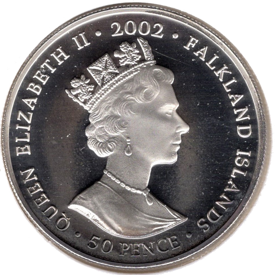 Falkland Islands 50 Pence - Elizabeth II Coronation; silver obverse