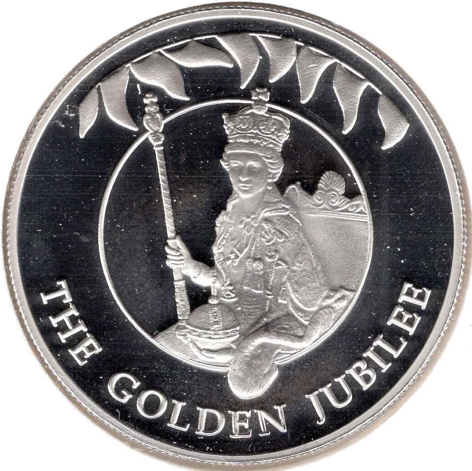 Falkland Islands 50 Pence - Elizabeth II Coronation; silver reverse