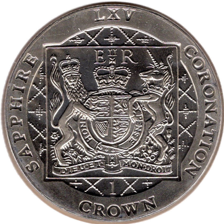 Falkland Islands 1 Crown - Elizabeth II Sapphire Coronation