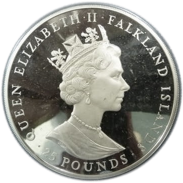 Falkland Islands 25 Pounds - Elizabeth II 100 years of self sufficiency obverse