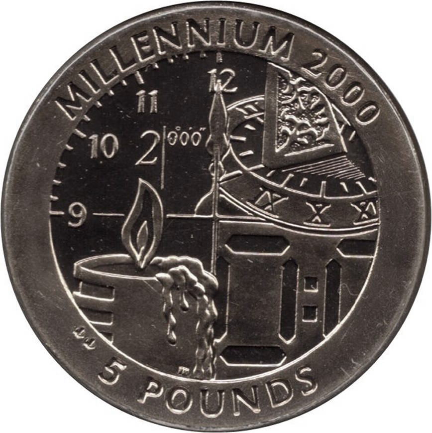 Gibraltar 5 Pounds - Elizabeth II Millennium; Virenium