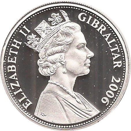Gibraltar 5 Pounds - Elizabeth II 80 Glorious Years obverse