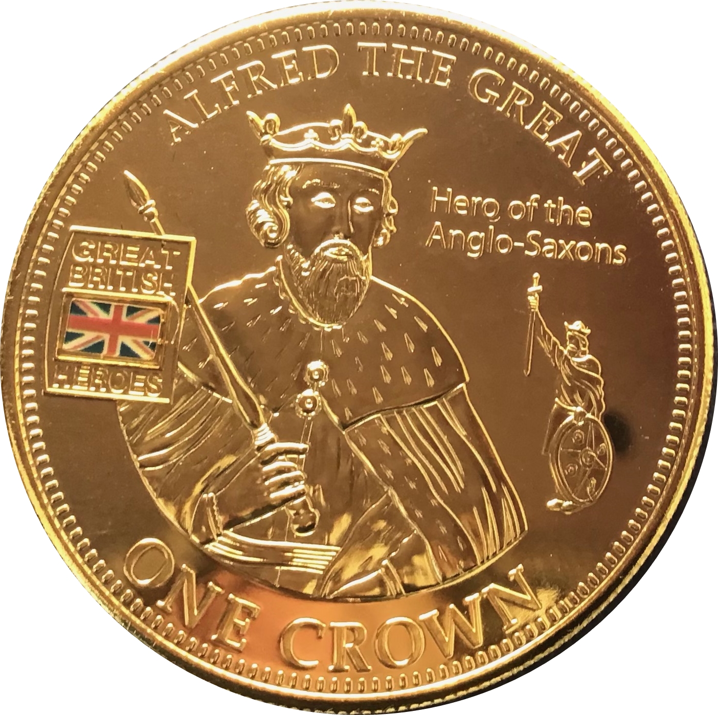 Tristan da Cunha 1 Crown - Elizabeth II Alfred the Great