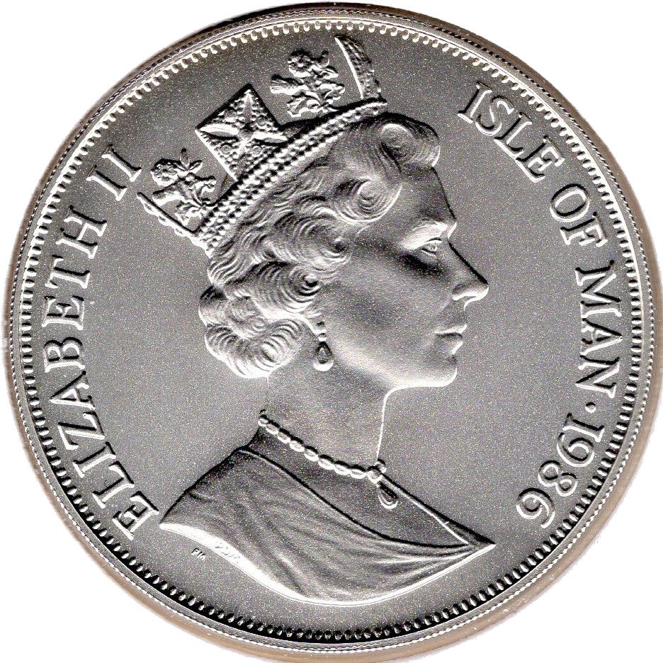 Isle of Man 1 Crown - Elizabeth II World Cup Mexico - Player Scoring; Silver Issue obverse