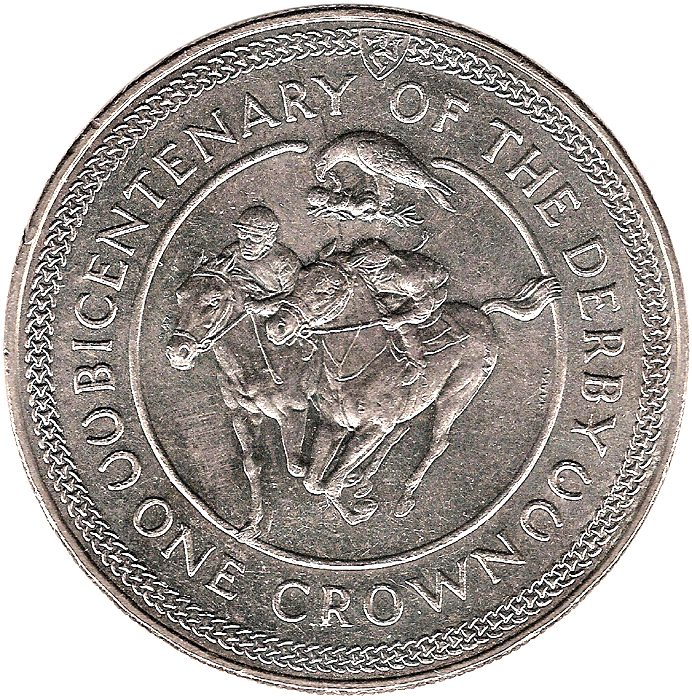 Isle of Man 1 Crown - Elizabeth II Derby