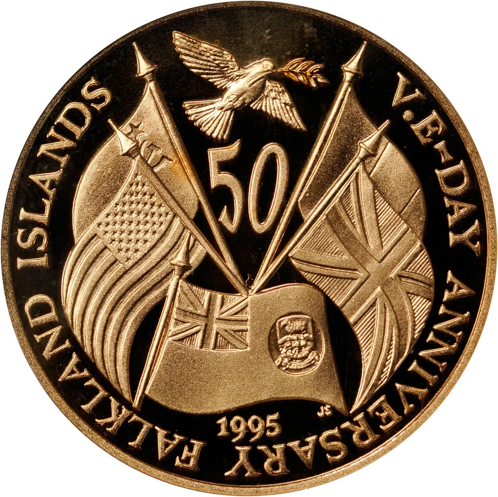 Falkland Islands 50 Pence - Elizabeth II V.E. Day reverse