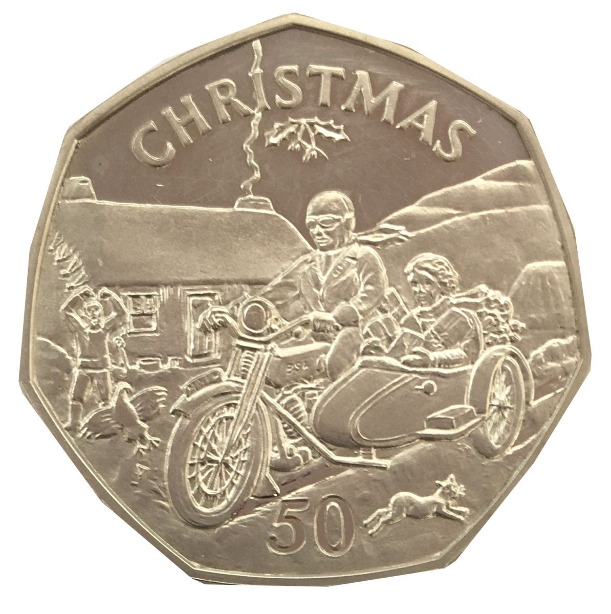 Isle of Man 50 Pence - Elizabeth II Christmas 1988; Silver Proof